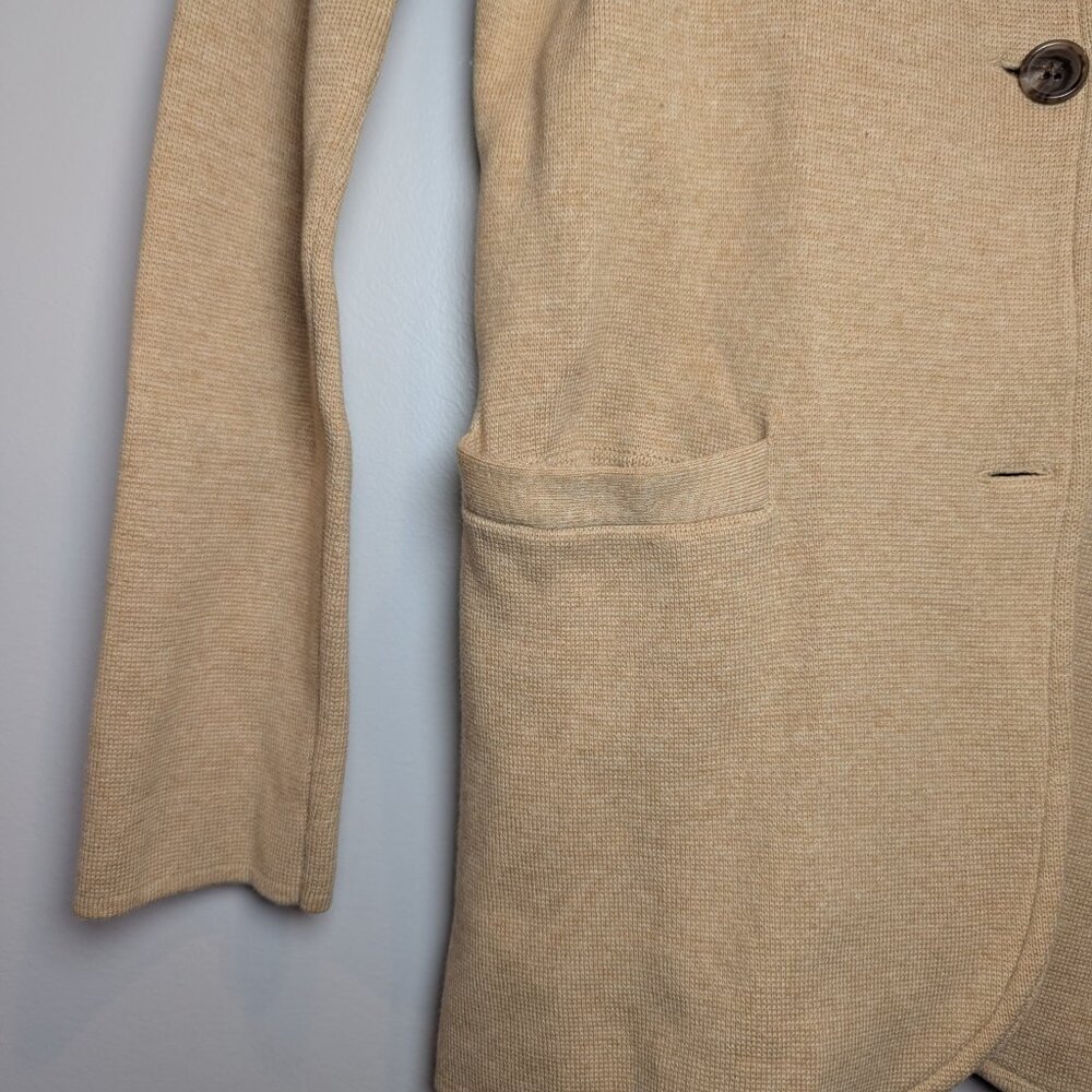 J.Crew Mercantile Women's Size S Camel Brown Sweater Blazer Button Jacket - Picture 4 of 8